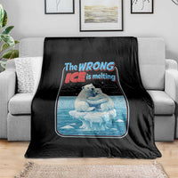 Fck Ice Throw Blanket The Wrong Ice Is Melting Polar Bear Social Justice