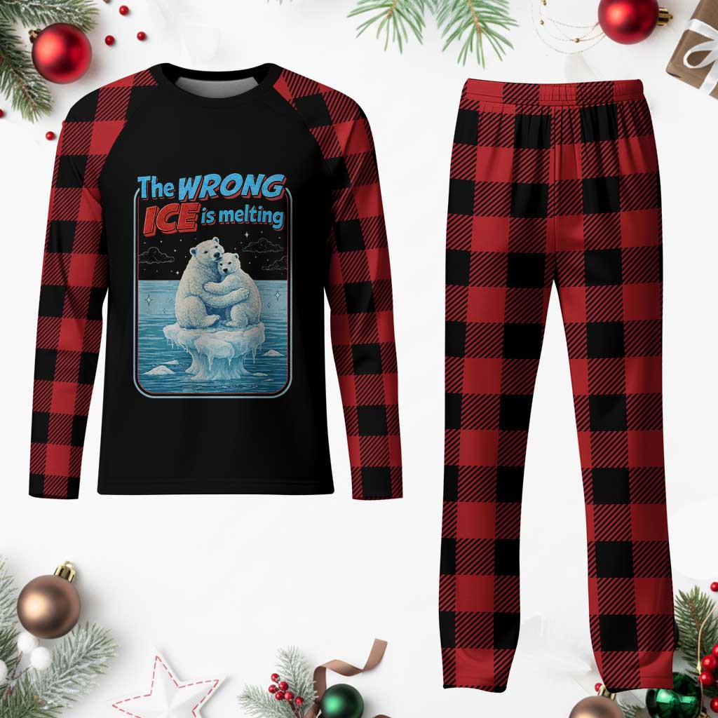 Fck Ice Plaid Pajama Set The Wrong Ice Is Melting Polar Bear Social Justice