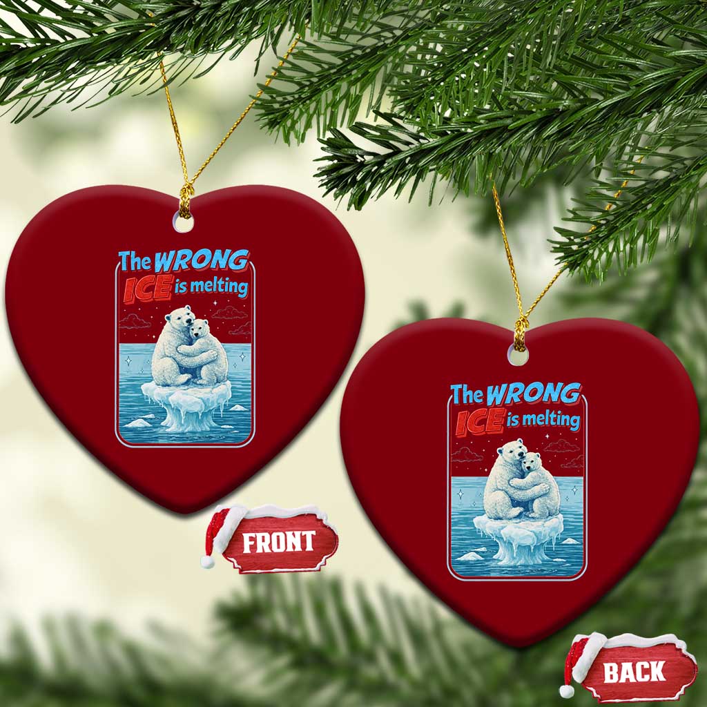 Fck Ice Ceramic Ornament The Wrong Ice Is Melting Polar Bear Social Justice