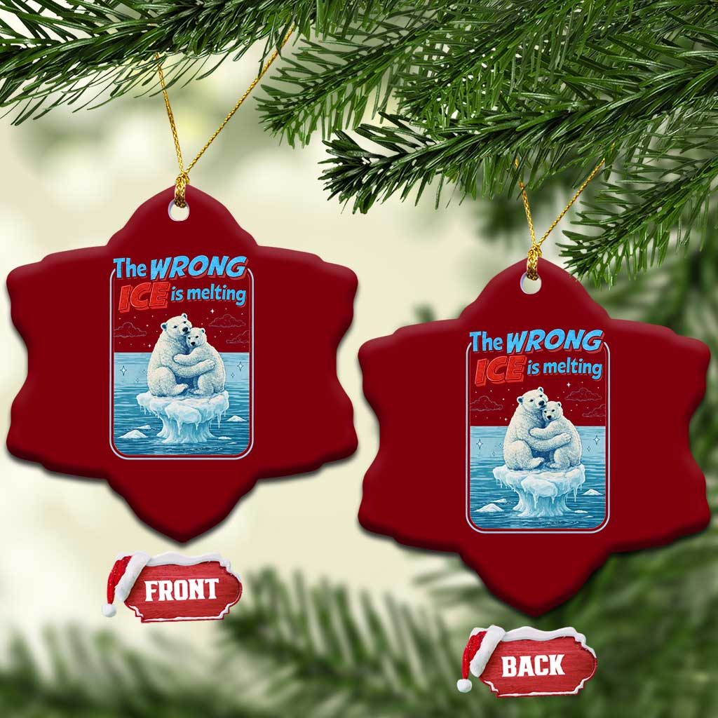 Fck Ice Ceramic Ornament The Wrong Ice Is Melting Polar Bear Social Justice
