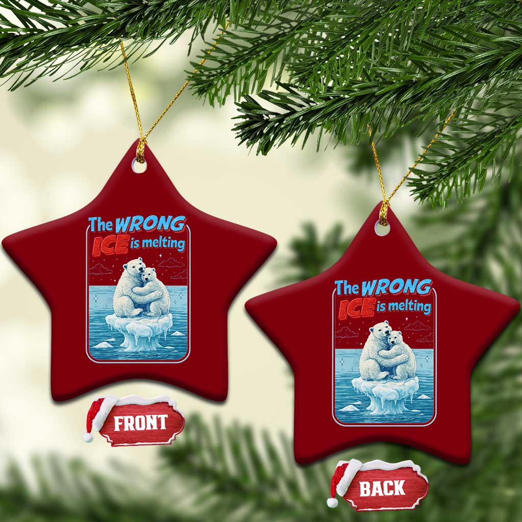 Fck Ice Ceramic Ornament The Wrong Ice Is Melting Polar Bear Social Justice