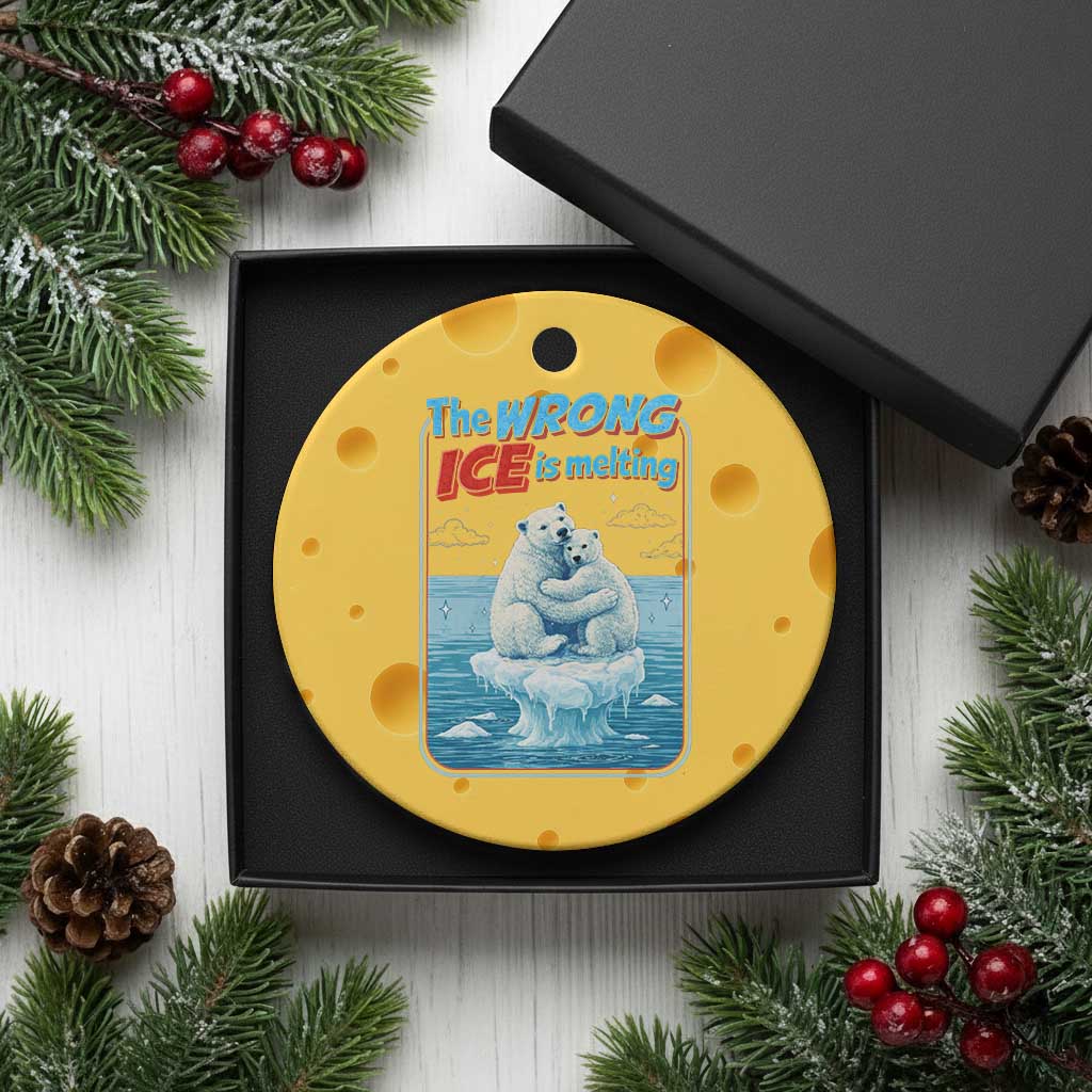 Fck Ice Ceramic Ornament The Wrong Ice Is Melting Polar Bear Social Justice