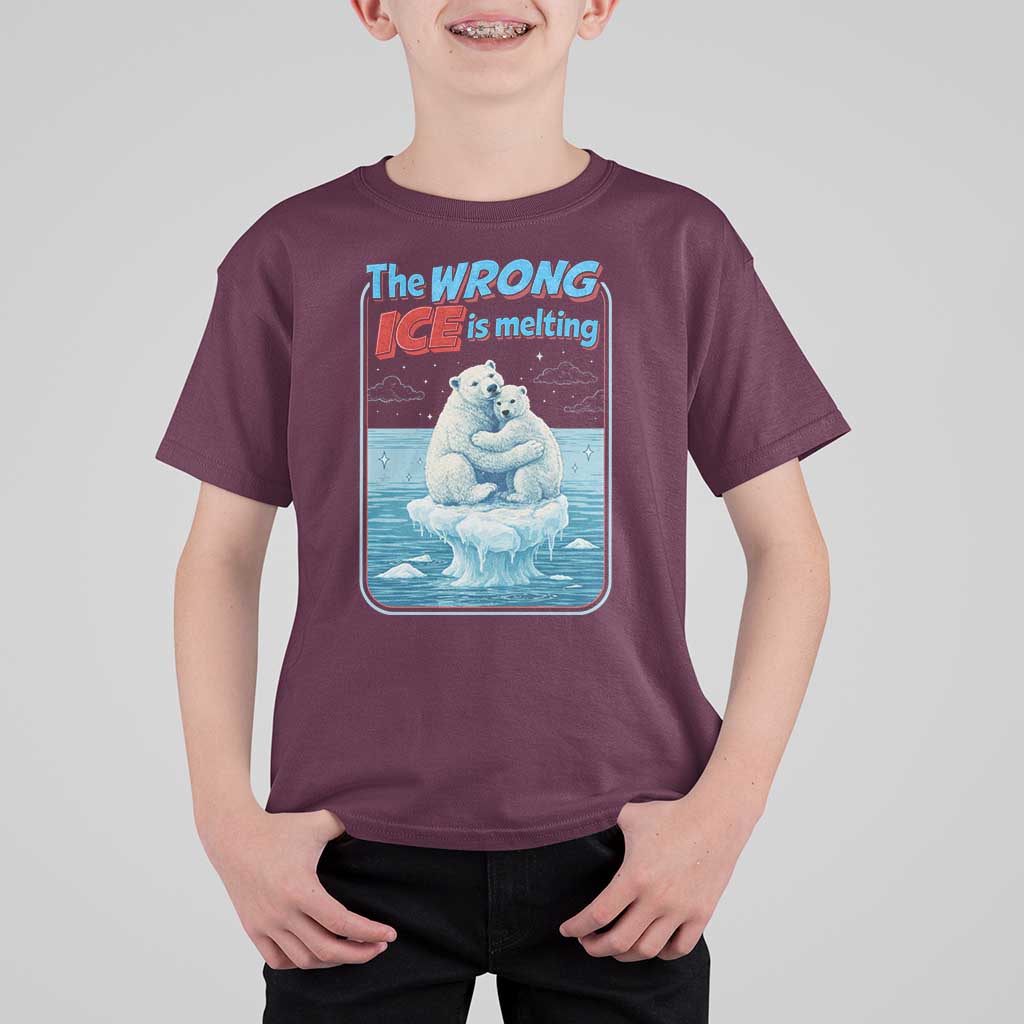 Fck Ice T Shirt For Kid The Wrong Ice Is Melting Polar Bear Social Justice