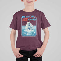 Fck Ice T Shirt For Kid The Wrong Ice Is Melting Polar Bear Social Justice
