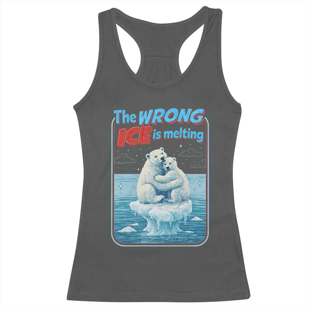 Fck Ice Racerback Tank Top The Wrong Ice Is Melting Polar Bear Social Justice