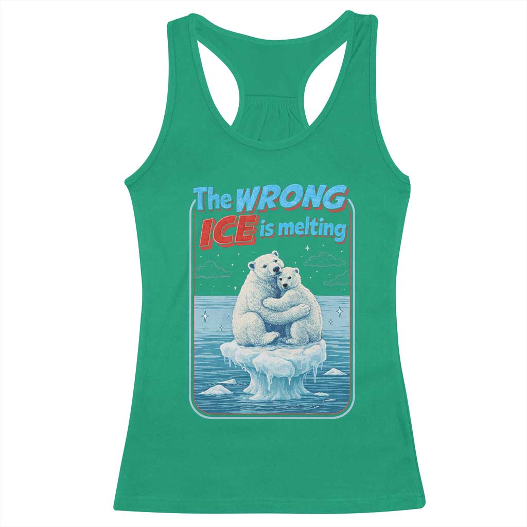 Fck Ice Racerback Tank Top The Wrong Ice Is Melting Polar Bear Social Justice