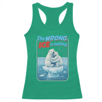 Fck Ice Racerback Tank Top The Wrong Ice Is Melting Polar Bear Social Justice