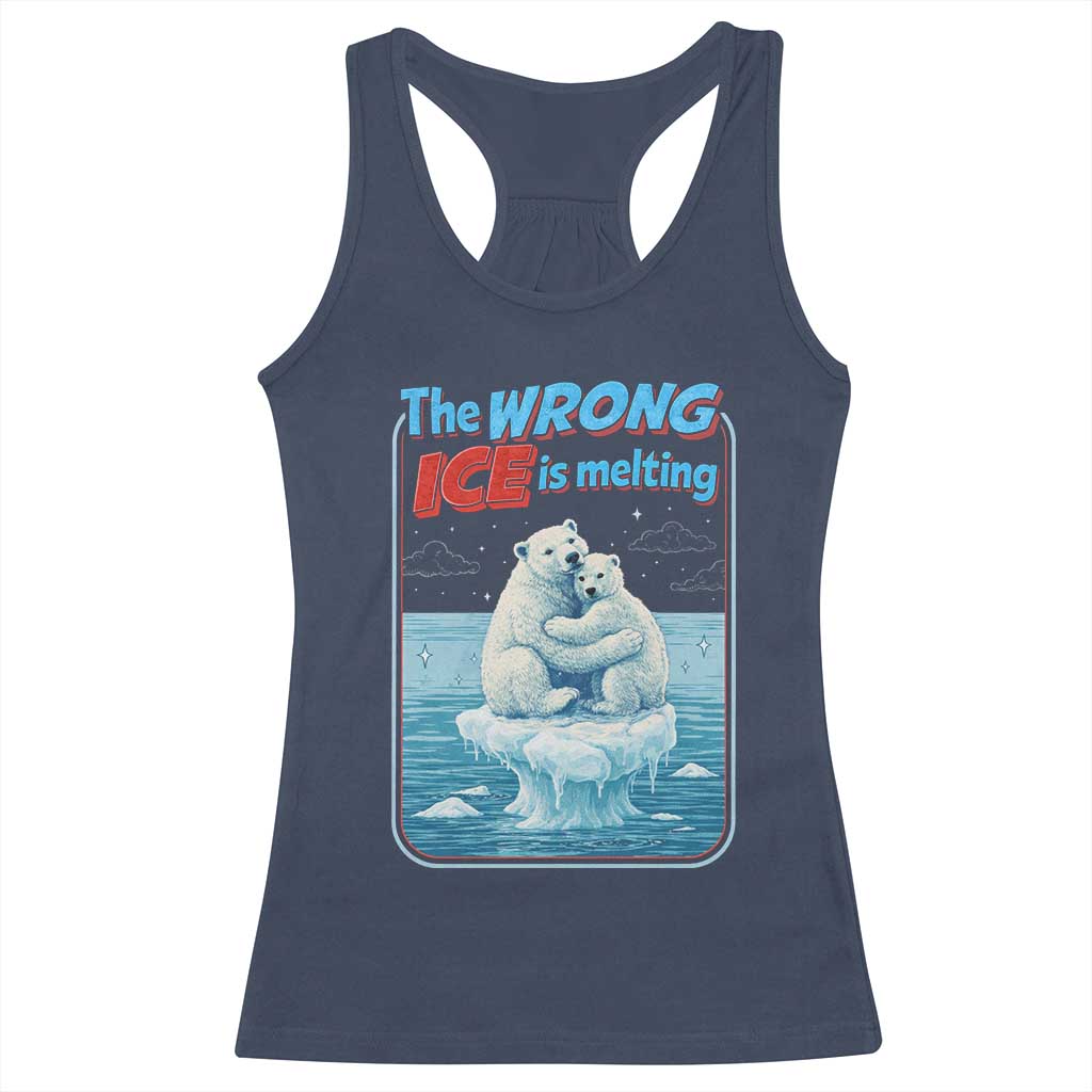 Fck Ice Racerback Tank Top The Wrong Ice Is Melting Polar Bear Social Justice
