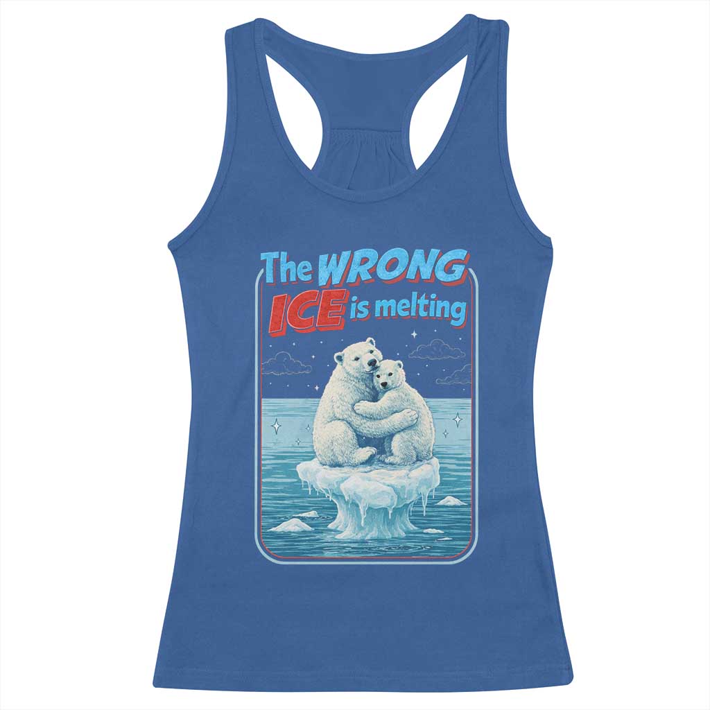 Fck Ice Racerback Tank Top The Wrong Ice Is Melting Polar Bear Social Justice