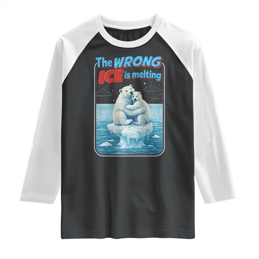 Fck Ice Raglan Shirt The Wrong Ice Is Melting Polar Bear Social Justice