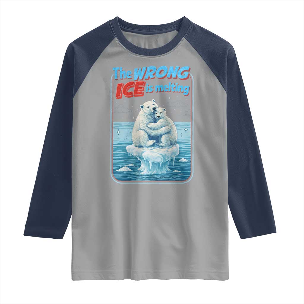 Fck Ice Raglan Shirt The Wrong Ice Is Melting Polar Bear Social Justice