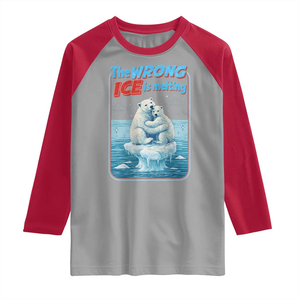 Fck Ice Raglan Shirt The Wrong Ice Is Melting Polar Bear Social Justice