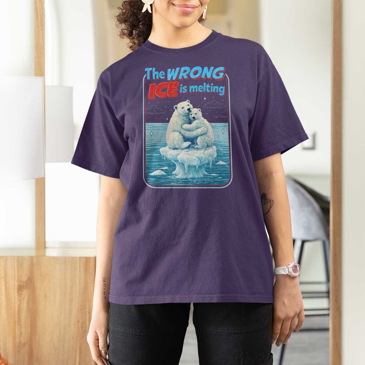 Fck Ice T Shirt For Women The Wrong Ice Is Melting Polar Bear Social Justice