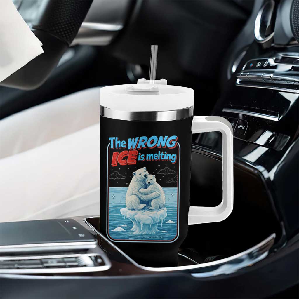 Fck Ice Tumbler With Handle The Wrong Ice Is Melting Polar Bear Social Justice