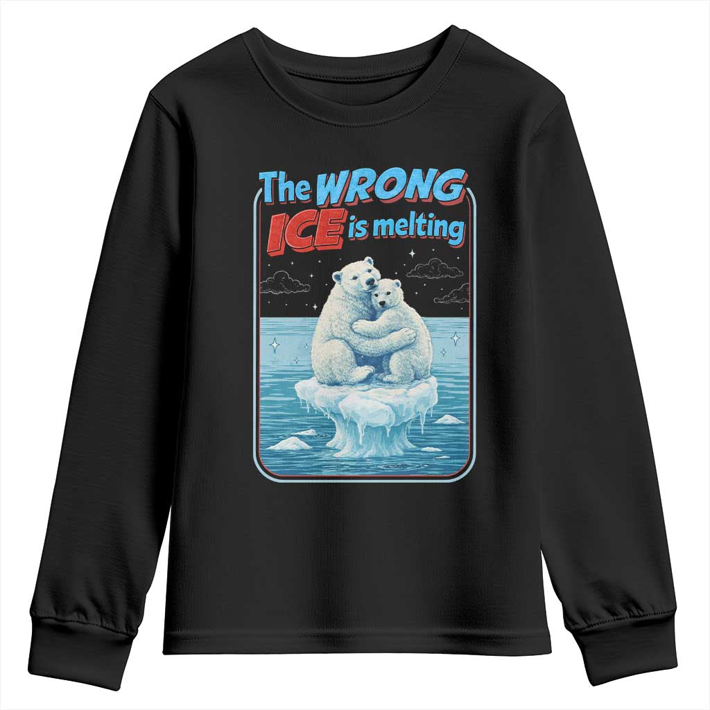Fck Ice Youth Sweatshirt The Wrong Ice Is Melting Polar Bear Social Justice