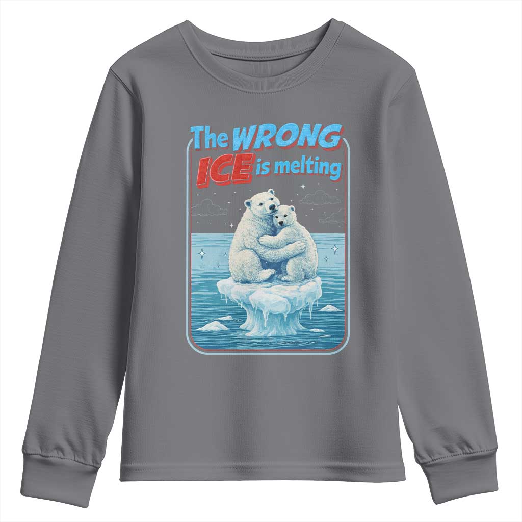 Fck Ice Youth Sweatshirt The Wrong Ice Is Melting Polar Bear Social Justice
