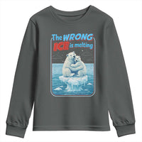 Fck Ice Youth Sweatshirt The Wrong Ice Is Melting Polar Bear Social Justice