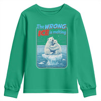 Fck Ice Youth Sweatshirt The Wrong Ice Is Melting Polar Bear Social Justice
