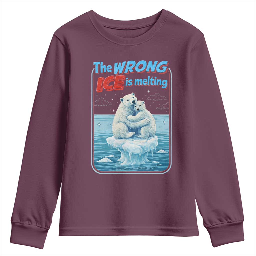 Fck Ice Youth Sweatshirt The Wrong Ice Is Melting Polar Bear Social Justice