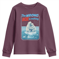 Fck Ice Youth Sweatshirt The Wrong Ice Is Melting Polar Bear Social Justice
