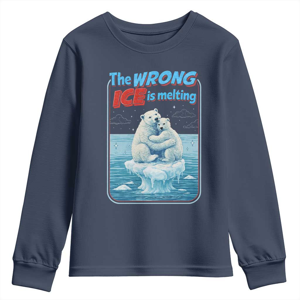 Fck Ice Youth Sweatshirt The Wrong Ice Is Melting Polar Bear Social Justice