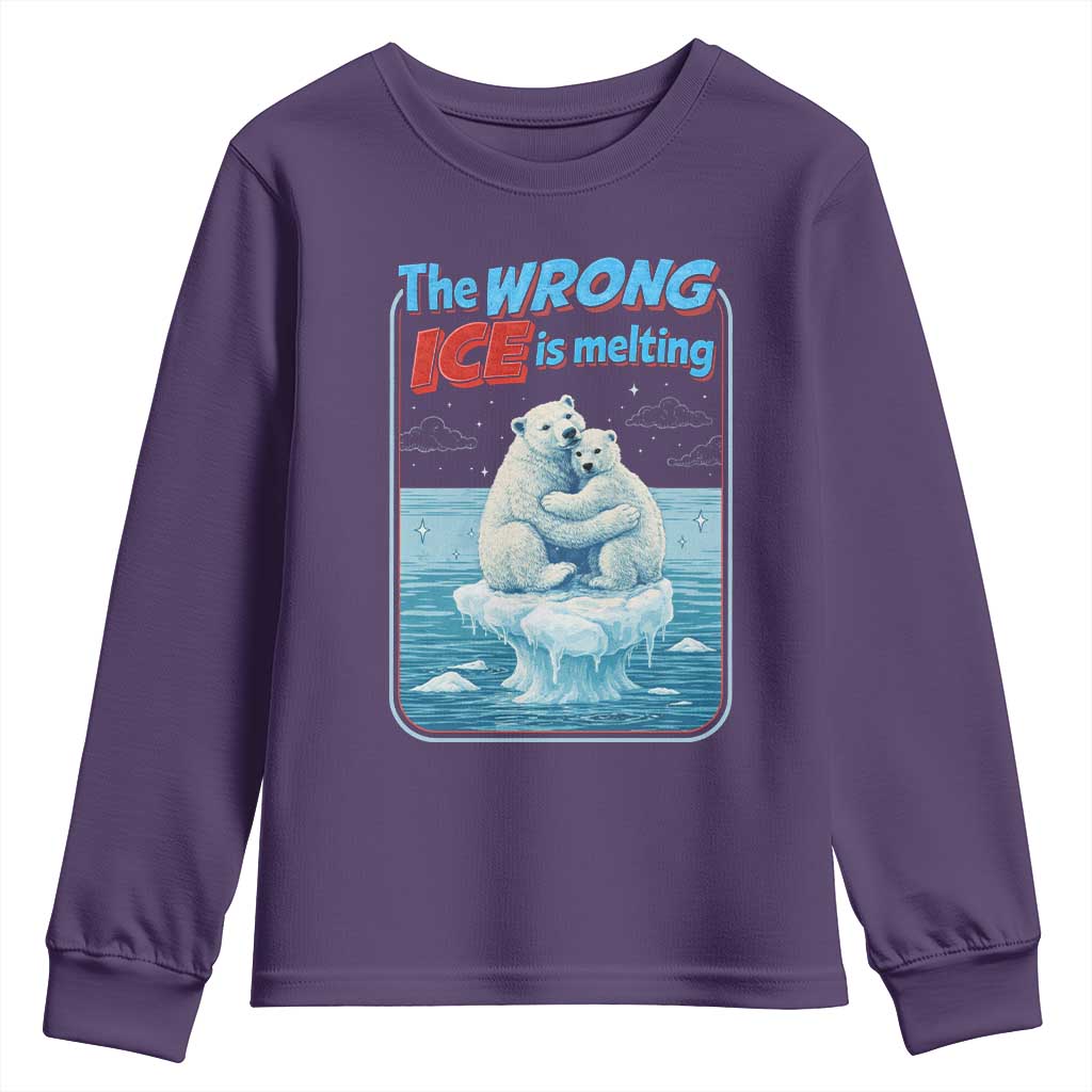 Fck Ice Youth Sweatshirt The Wrong Ice Is Melting Polar Bear Social Justice