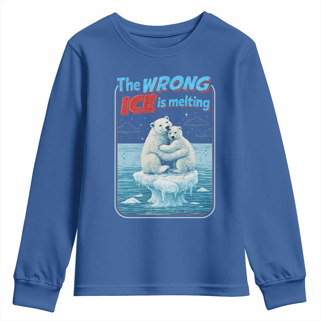 Fck Ice Youth Sweatshirt The Wrong Ice Is Melting Polar Bear Social Justice