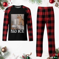 Funny Cat Meme No Ice Plaid Pajama Set Subtle FDT Political Satire Satirical Humor