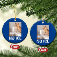 Funny Cat Meme No Ice Ceramic Ornament Subtle FDT Political Satire Satirical Humor