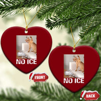 Funny Cat Meme No Ice Ceramic Ornament Subtle FDT Political Satire Satirical Humor
