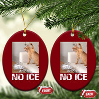 Funny Cat Meme No Ice Ceramic Ornament Subtle FDT Political Satire Satirical Humor