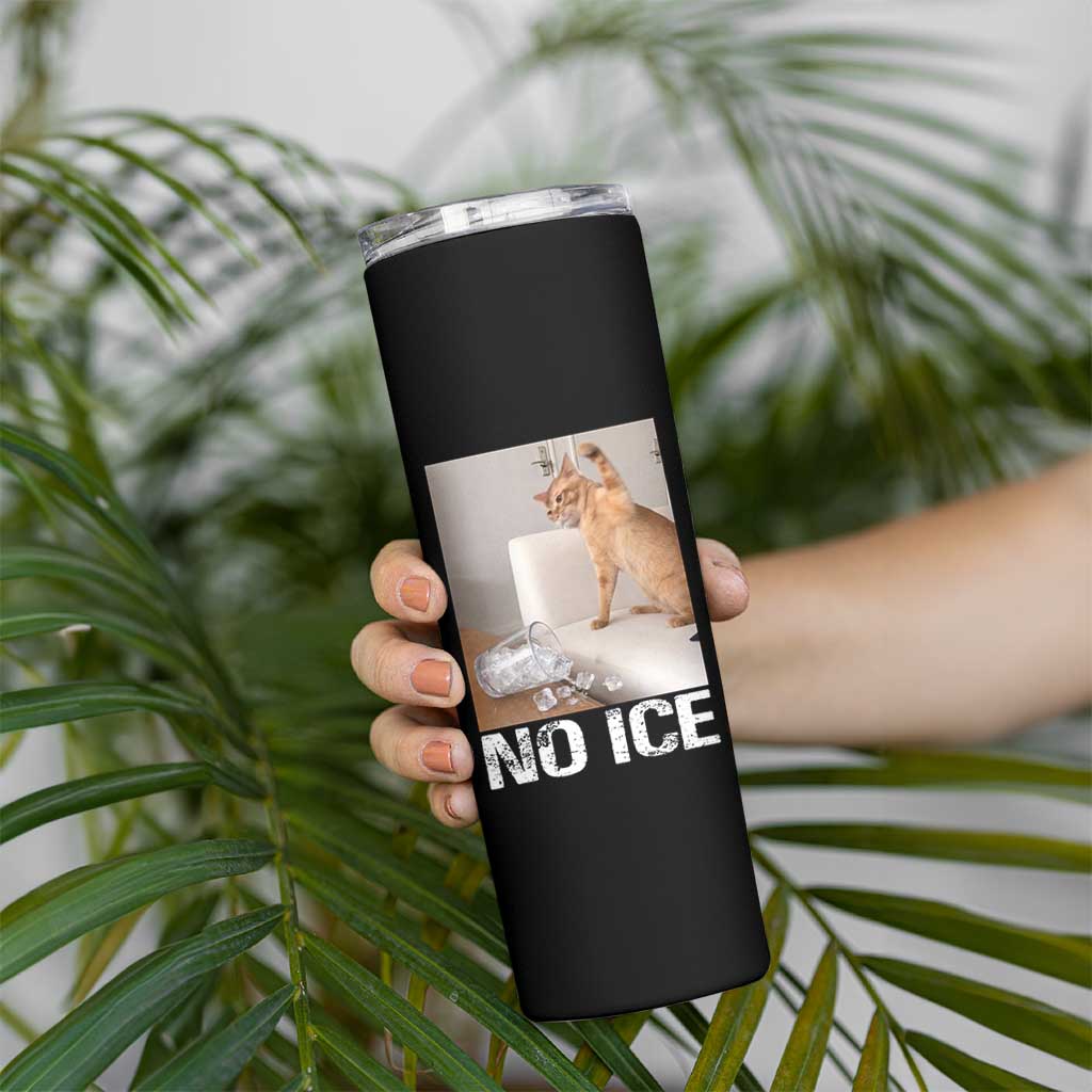 Funny Cat Meme No Ice Skinny Tumbler Subtle FDT Political Satire Satirical Humor