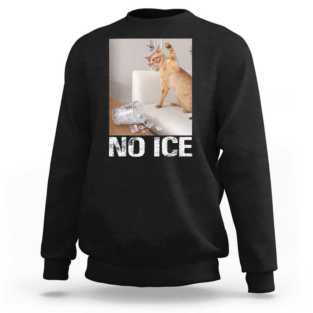 Funny Cat Meme No Ice Sweatshirt Subtle FDT Political Satire Satirical Humor