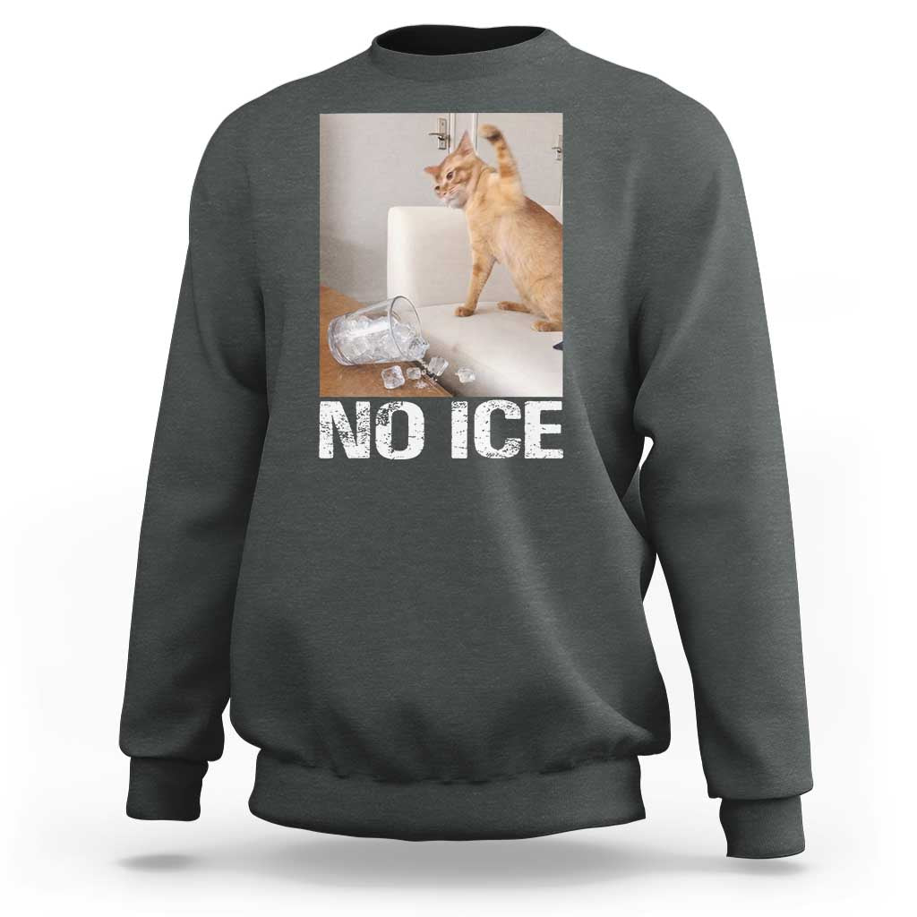 Funny Cat Meme No Ice Sweatshirt Subtle FDT Political Satire Satirical Humor