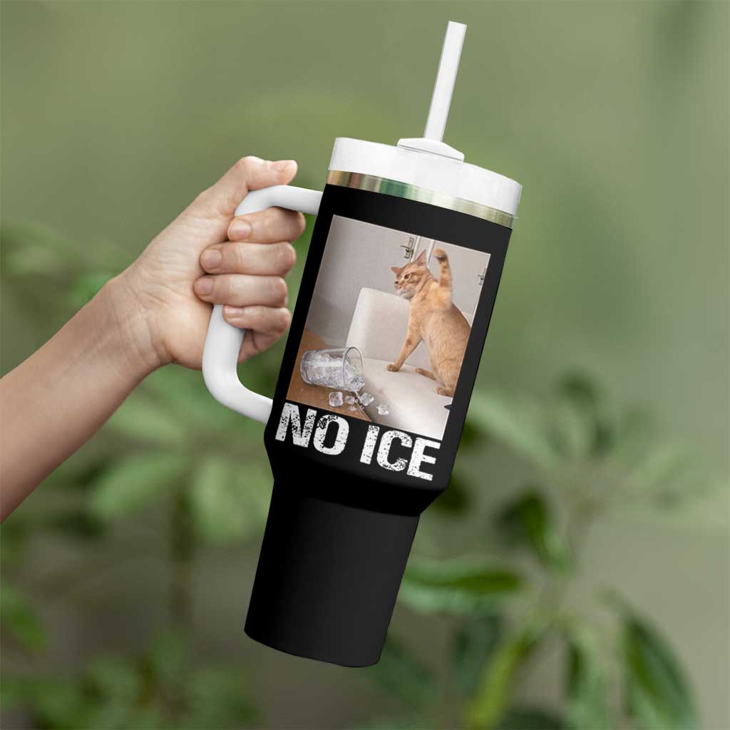 Funny Cat Meme No Ice Tumbler With Handle Subtle FDT Political Satire Satirical Humor