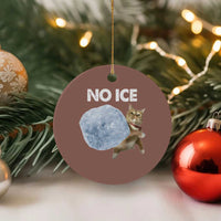 No Ice Ceramic Ornament Funny Cat Meme Subtle FDT Political Satire