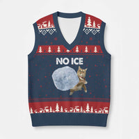 No Ice V-Neck Knit Sweater Vest Funny Cat Meme Subtle FDT Political Satire