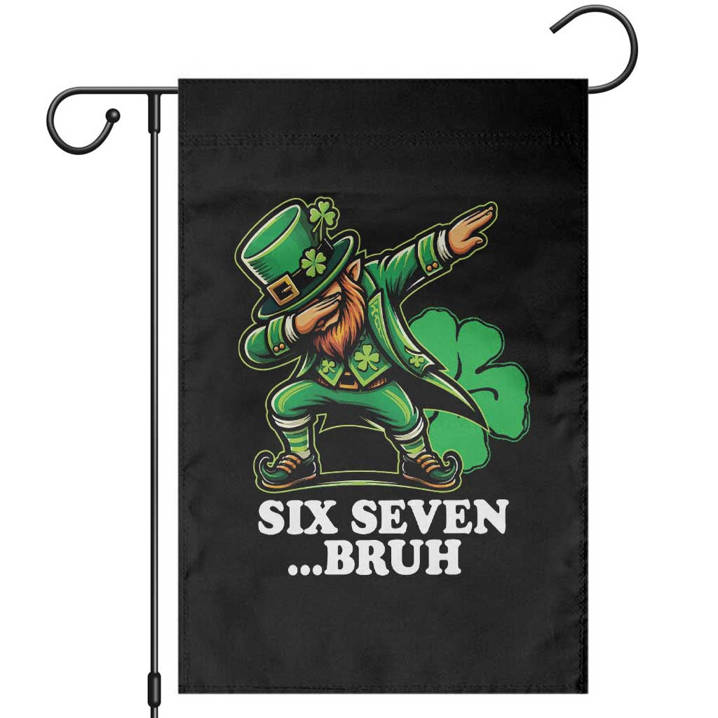 St Patricks Day Six Seven Bruh Garden Flag Leprechaun 67 Meme Irish Ireland Lucky Shamrocks