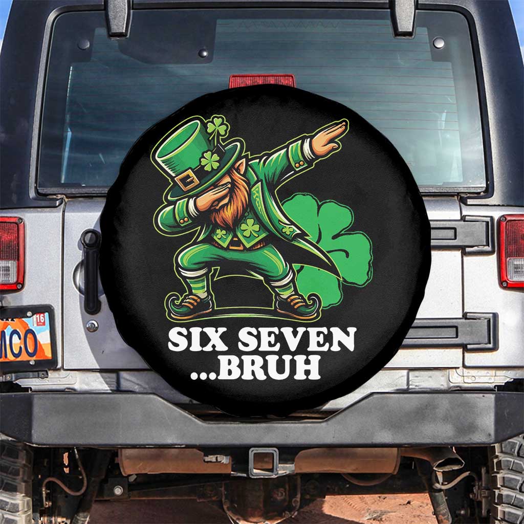 St Patricks Day Six Seven Bruh Spare Tire Cover Leprechaun 67 Meme Irish Ireland Lucky Shamrocks