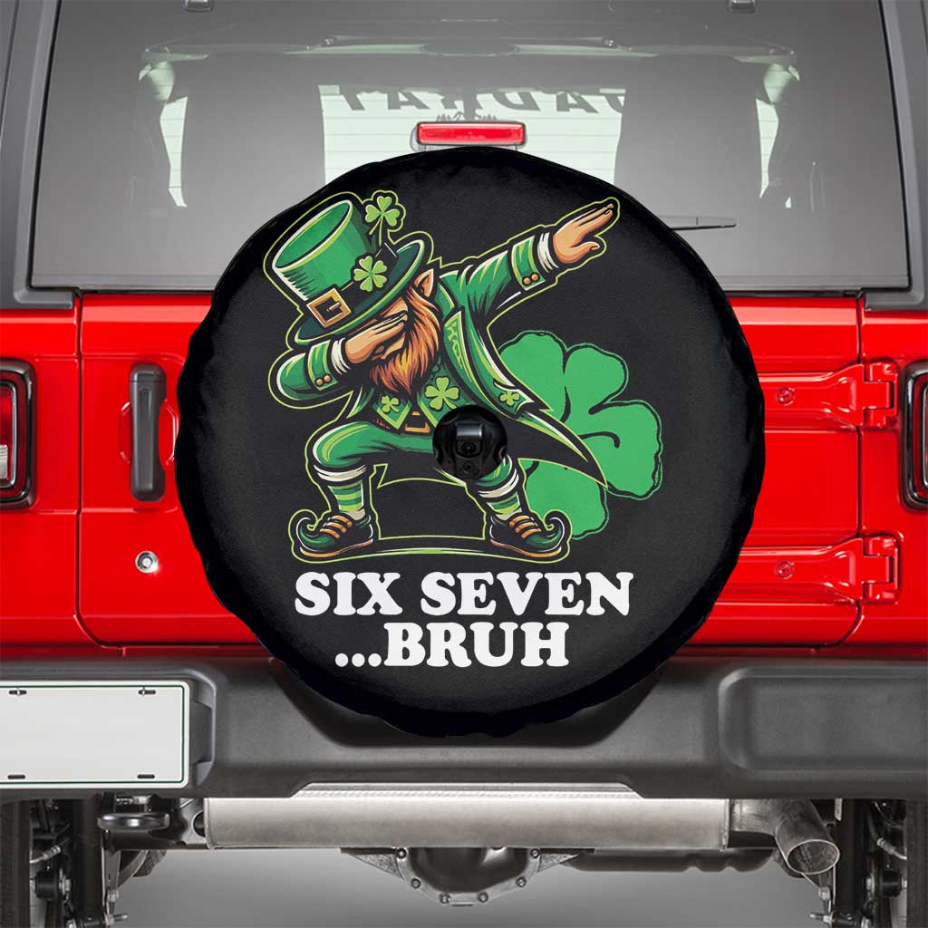St Patricks Day Six Seven Bruh Spare Tire Cover Leprechaun 67 Meme Irish Ireland Lucky Shamrocks