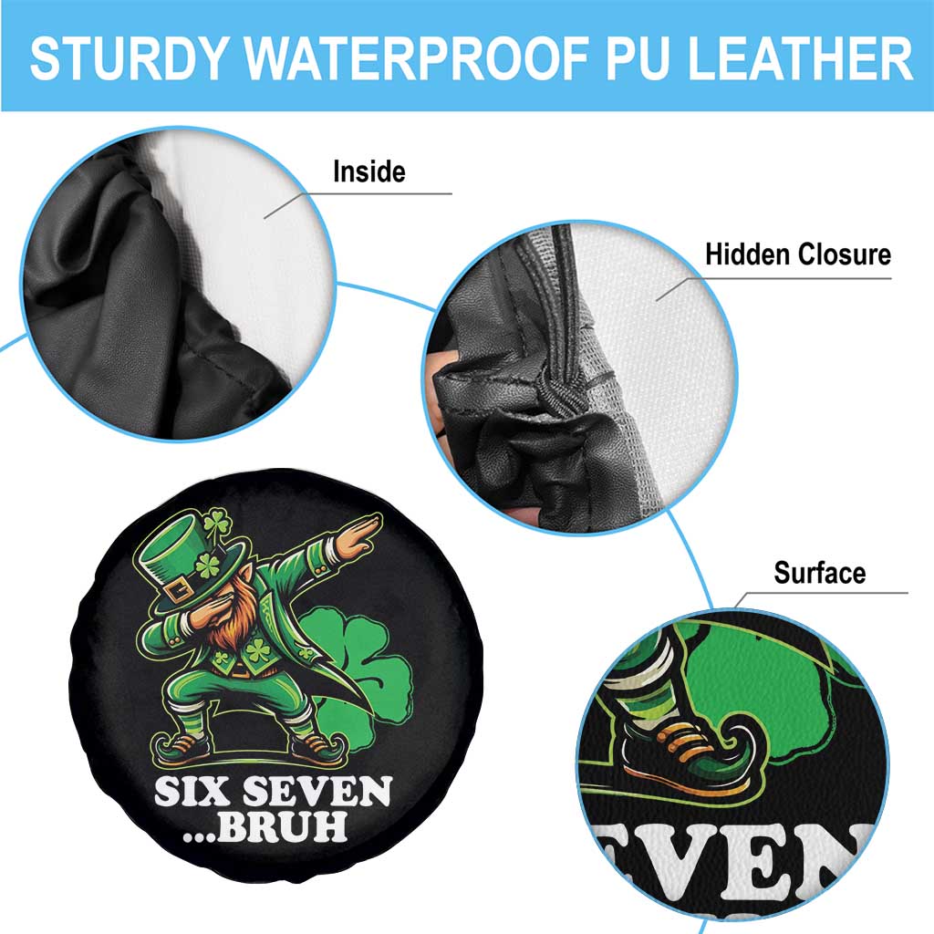 St Patricks Day Six Seven Bruh Spare Tire Cover Leprechaun 67 Meme Irish Ireland Lucky Shamrocks