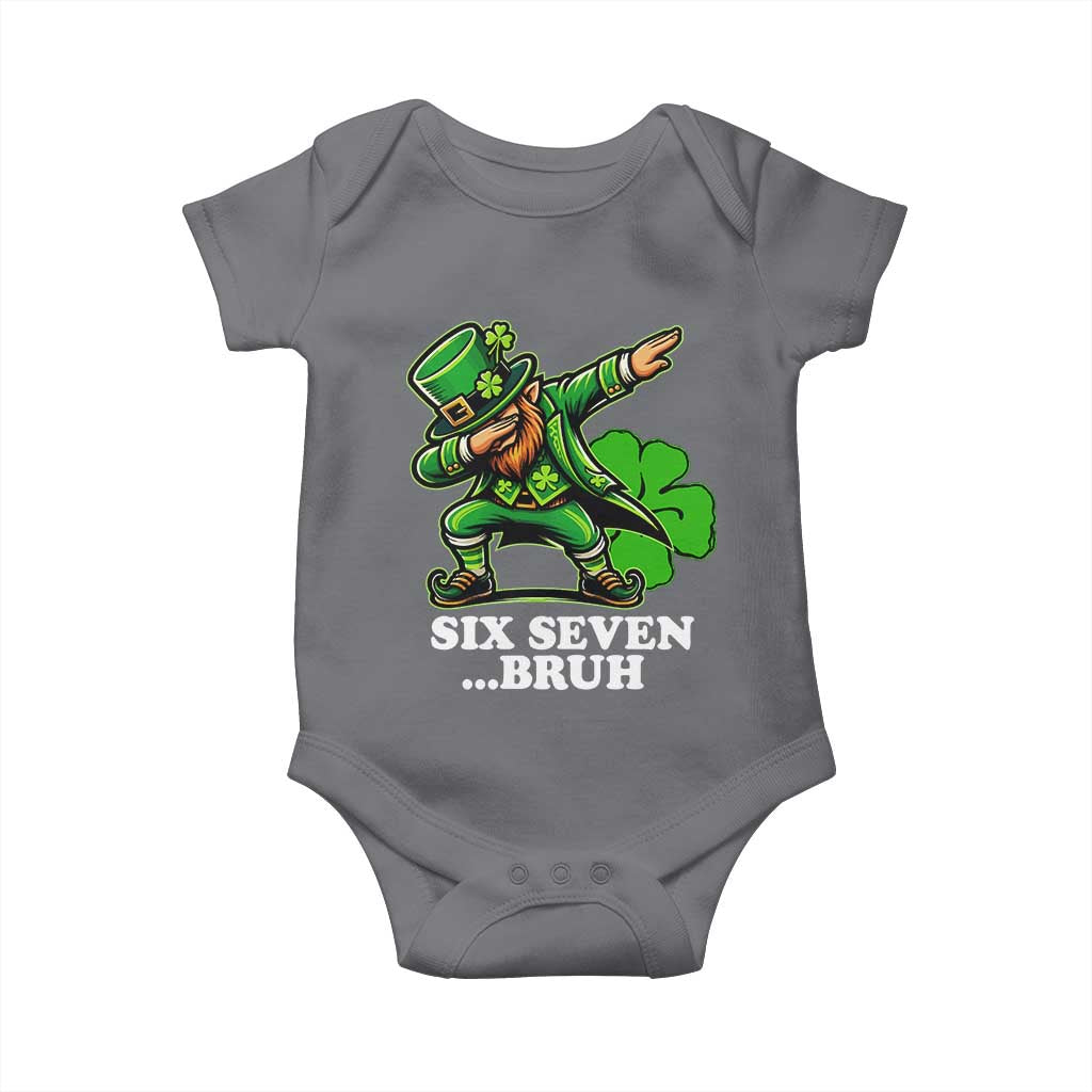 St Patricks Day Six Seven Bruh Baby Onesie Leprechaun 67 Meme Irish Ireland Lucky Shamrocks
