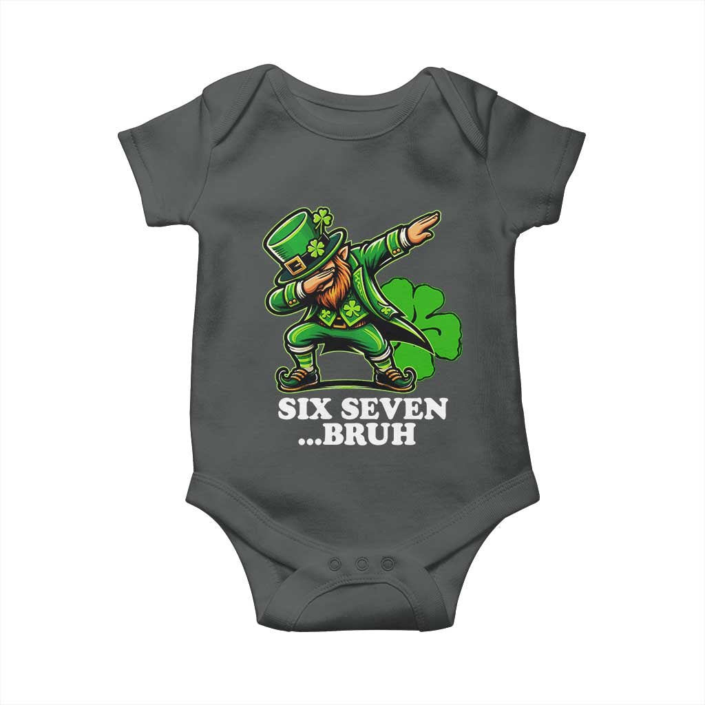 St Patricks Day Six Seven Bruh Baby Onesie Leprechaun 67 Meme Irish Ireland Lucky Shamrocks