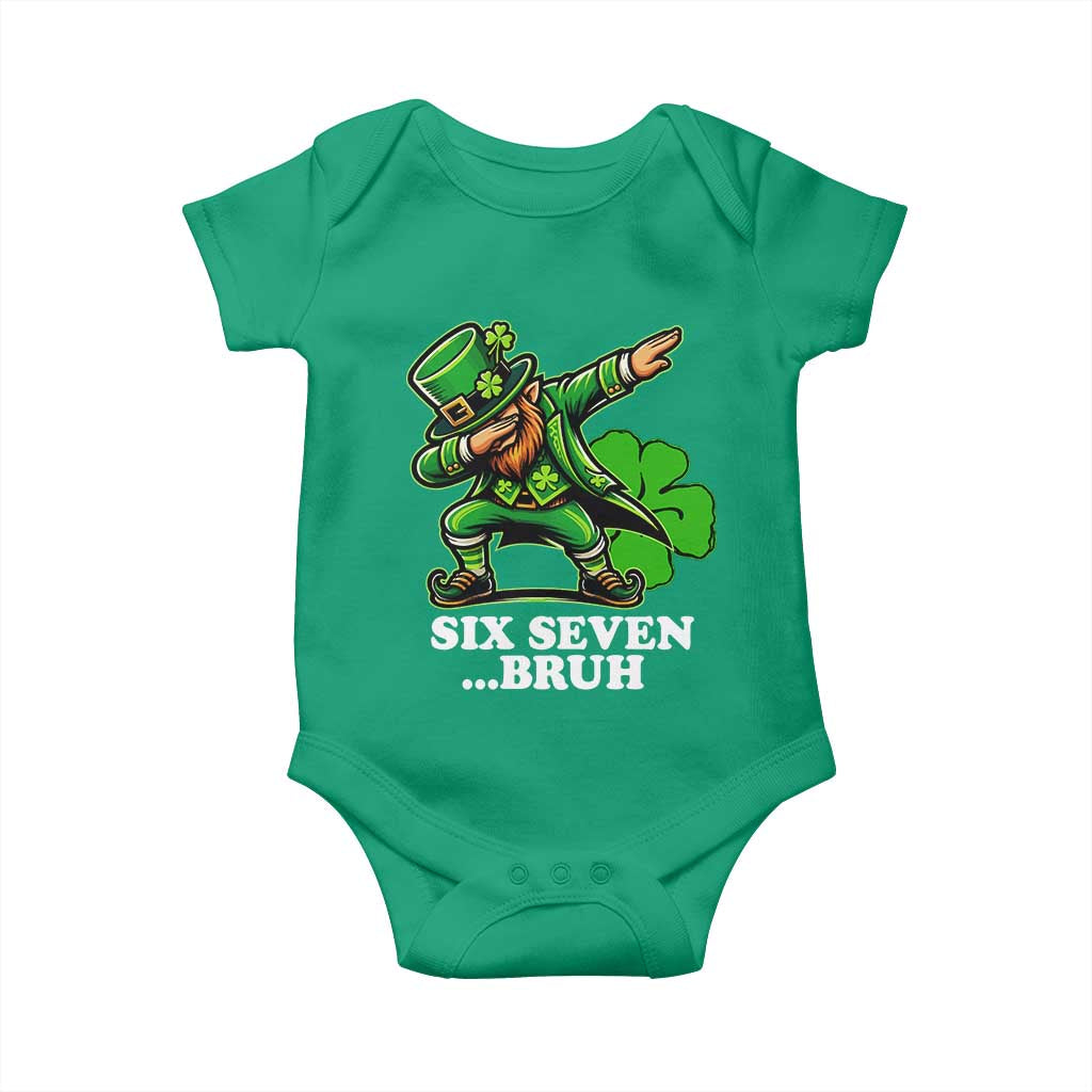 St Patricks Day Six Seven Bruh Baby Onesie Leprechaun 67 Meme Irish Ireland Lucky Shamrocks