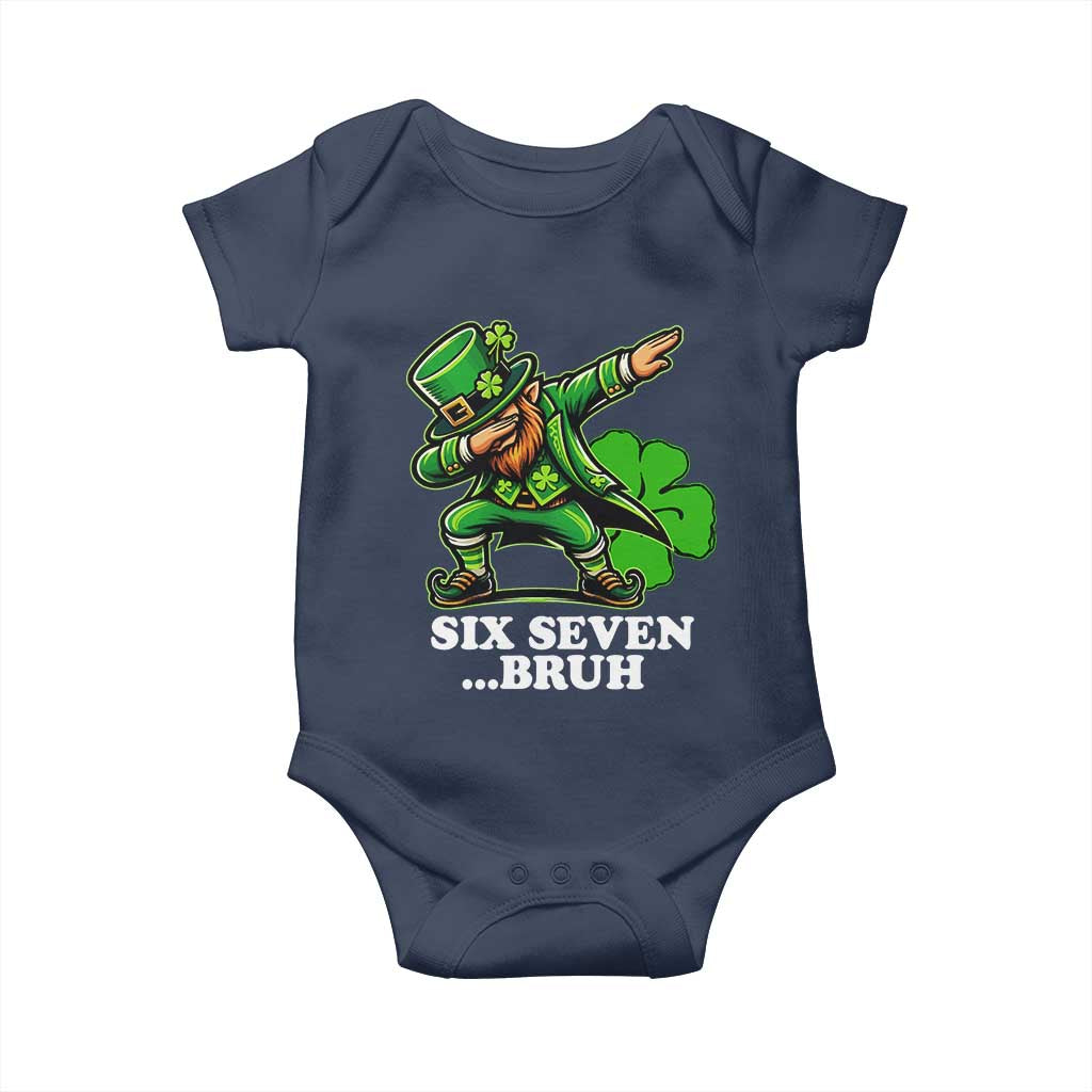 St Patricks Day Six Seven Bruh Baby Onesie Leprechaun 67 Meme Irish Ireland Lucky Shamrocks