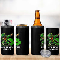 St Patricks Day Six Seven Bruh 4 in 1 Can Cooler Tumbler Leprechaun 67 Meme Irish Ireland Lucky Shamrocks