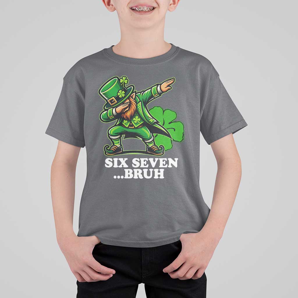 St Patricks Day Six Seven Bruh T Shirt For Kid Leprechaun 67 Meme Irish Ireland Lucky Shamrocks
