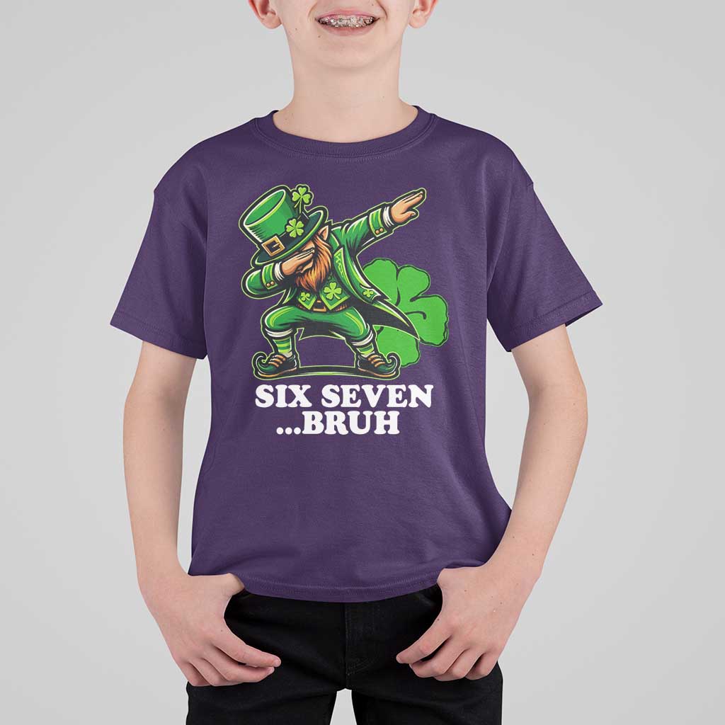 St Patricks Day Six Seven Bruh T Shirt For Kid Leprechaun 67 Meme Irish Ireland Lucky Shamrocks