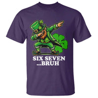 St Patricks Day Six Seven Bruh T Shirt Leprechaun 67 Meme Irish Ireland Lucky Shamrocks