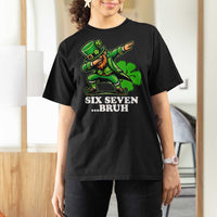 St Patricks Day Six Seven Bruh T Shirt For Women Leprechaun 67 Meme Irish Ireland Lucky Shamrocks
